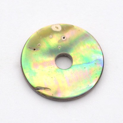 Natural Paua Shell/Abalone Shell Beads, Disc/Flat Round, Heishi Beads, 10x1mm, Hole: 1mm