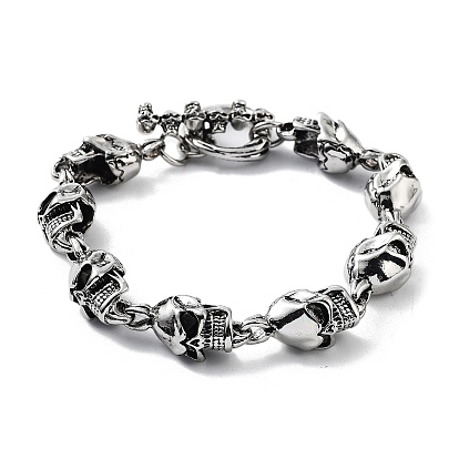 Retro Alloy Skull Link Chain Bracelets for Women Men