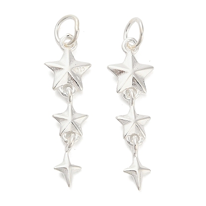 925 подвески из стерлингового серебра, подвески с тройной звездой, с перемычками и 925 штампом