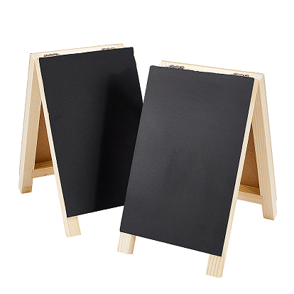 4Pcs Wood Double Sided Blackboard, Rectangle