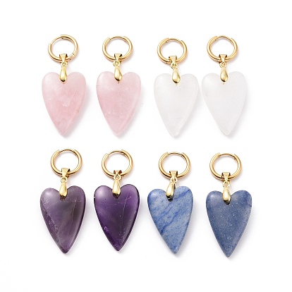 Herz-Edelstein-Hoop-Ohrring für Frauen, 304 Stahl huggie Creolen Edelstahl