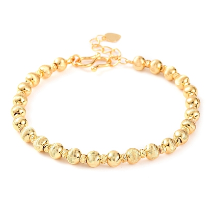 Женские латунные рифленые браслеты с бисером и ронделями