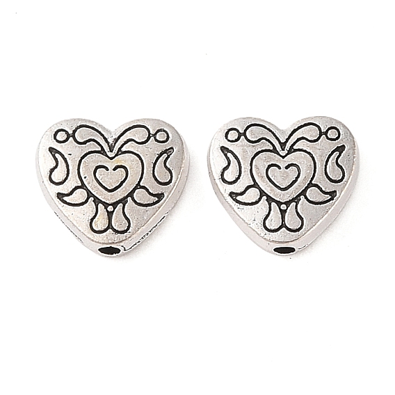 Сплавочные овальные бусины тибетского стиля , без кадмия и без свинца, сердце