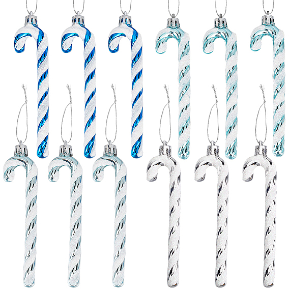 4 наборы 4 цвета пластиковые леденцы тростник подвески украшения, для подвесных украшений на елку