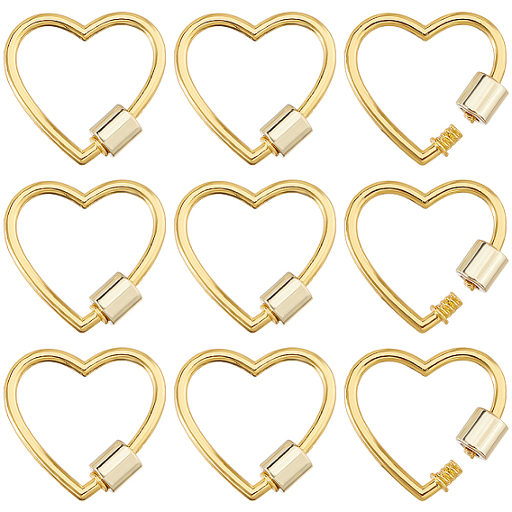 10шт. карабины-замки из цинкового сплава с винтовым креплением, сердце