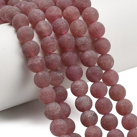 Природного кварца клубники нитей бисера, круглые, матовые