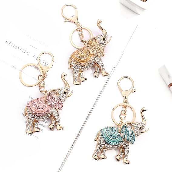 Сплав горный хрусталь брелок, с эмалью, слон