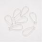 Brass Hoop Earrings Findings Kidney Ear Wires, Lead Free and Cadmium Free, 33x14mm