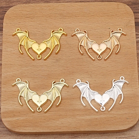 Подвески в виде летучих мышей из цинкового сплава, с сердцем и крестом