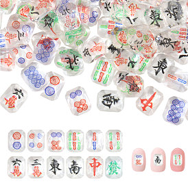 100 шт. Кабошоны из смолы, ногтей декоративные аксессуары, маджонг, граненые