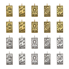 40 шт 10 стили подвески из сплава в тибетском стиле, прямоугольник с рисунком таро