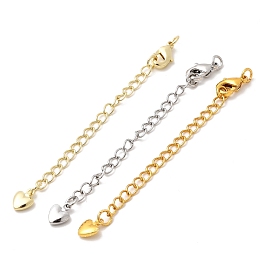 Латунный удлинитель цепи, с сердцем прелести и когтя омара застежками