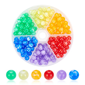 150 Stück 6 Farben Acrylperlen, Nachahmung Edelstein, Runde