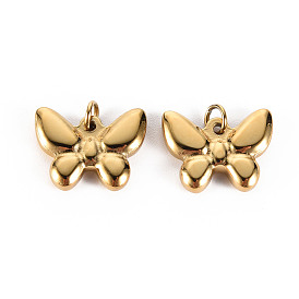 304 подвески из нержавеющей стали, с прыжковых колец, бабочка