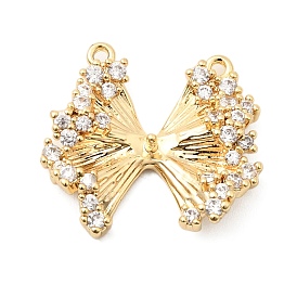 Подвески из латуни с прозрачным фианитом, бантом прелести, за половину пробурено бисера