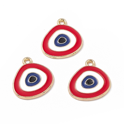 Alloy Pendants, with Enamel, Triangle with Evil Eye Charm