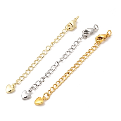 Латунный удлинитель цепи, с сердцем прелести и когтя омара застежками