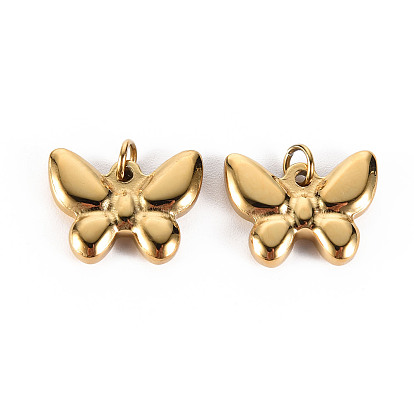 304 подвески из нержавеющей стали, с прыжковых колец, бабочка