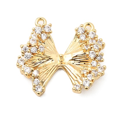 Подвески из латуни с прозрачным фианитом, бантом прелести, за половину пробурено бисера