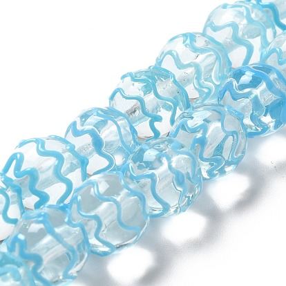 Handmade Bumpy Lampwork Beads, Round with Wave
