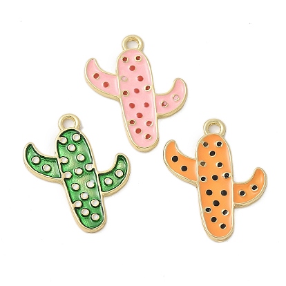 Подвески из эмали и сплава, золотые, кактус очарование