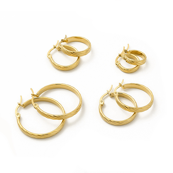 201 рифленые серьги-кольца из нержавеющей стали с 304 булавками из нержавеющей стали для женщин