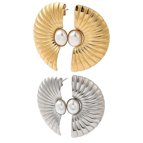 Женские серьги-гвоздики из нержавеющей стали, с абс бисера, вентилятор