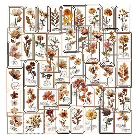 50шт. наклейки с цветами для домашних животных, самоклеящиеся наклейки, для чемодана, скейтборде, холодильник, шлем