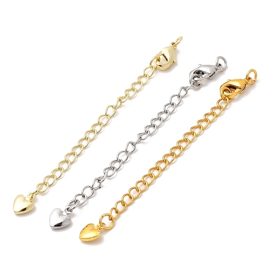 Латунный удлинитель цепи, с сердцем прелести и когтя омара застежками