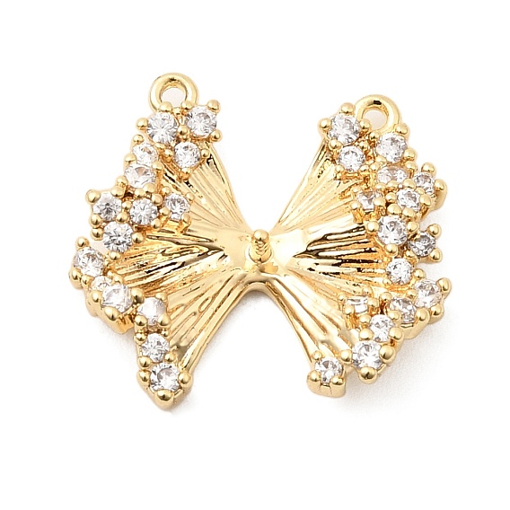 Подвески из латуни с прозрачным фианитом, бантом прелести, за половину пробурено бисера