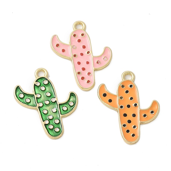 Подвески из эмали и сплава, золотые, кактус очарование
