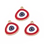 Alloy Pendants, with Enamel, Triangle with Evil Eye Charm
