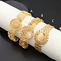 Элегантные латунные браслеты в винтажном стиле для женщин, цветок
