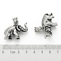 Retro 316 Surgical Stainless Steel Elephant Pendants, 24.5x32x11mm, Hole: 5x9mm