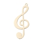 Long-Lasting Plated Brass Filigree Pendants, Musical Note Charm