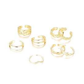 Brass Cuff Toe Rings, Stackable Rings, Mixed Style