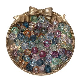 50шт 1 набор стеклянных бусин, прозрачный, круглые, граненые