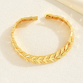 Модные браслеты с настоящим позолоченным листом для женщин, длительное сохранение цвета