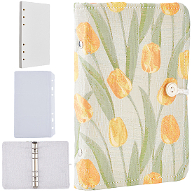 Блокноты в тканевой обложке, с прозрачным ПВХ-карманом для вкладышей с отверстиями