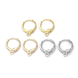 Rack Plating Brass Hoop Earring Settings, Long-Lasting Plated, Lead Free & Cadmium Free