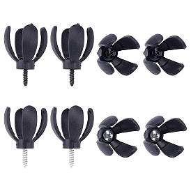 SUPERFINDINGS 8Pcs 2 Colors Plastic Golf Ball Pick Up Retriever Grabber Claw Sucker Tool, with Iron Screw