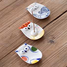 Porcelain Incense Burners, Owl Incense Holders, Home Office Teahouse Zen Buddhist Supplies