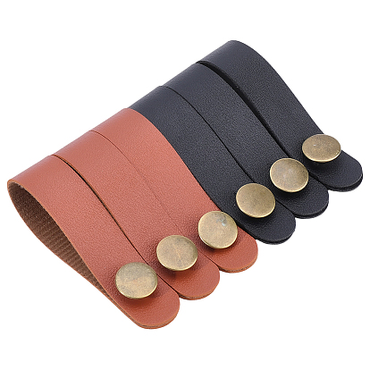 12Pcs 2 Colors Superfine Leather Strap, Guitar Headbands, with Alloy Button