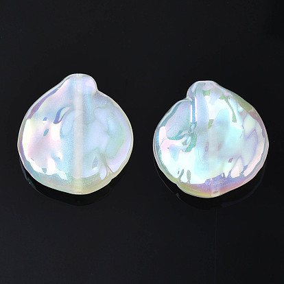 Perles acryliques placage irisé arc-en-ciel, perles de paillettes, formes d'imitation de coquillages
