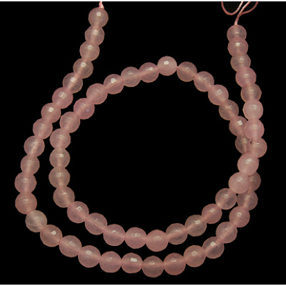 Gemstone Beads Strands, Natural White Jade, Faceted, Round, Dyed, Hole: 0.8mm
