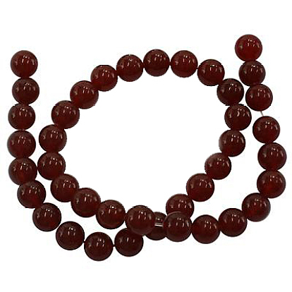 Gemstone Beads Strands, Natural Carnelian, Dyed, Round