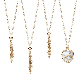 3 шт., латунный плетеный мешочек для макраме, пустой держатель для камней для изготовления подвесок, ожерелий, с 304 фурнитурой из нержавеющей стали, сеть колье