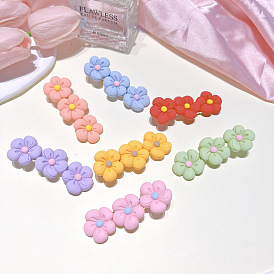 Resin color flower cherry blossom hair clip one word clip all-match hairpin children's side bangs clip hair accessories female