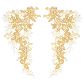 2шт 3d цветок полиэстер вышивка кружево орнамент аксессуары, аппликации из пайеток/пайеток