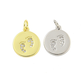 Круглая стойка с покрытием из латуни, микро-паве, прозрачные подвески из кубического циркония, с целью перехода в кольце, без кадмия и без свинца, долговечный, плоские круглые с отпечатком